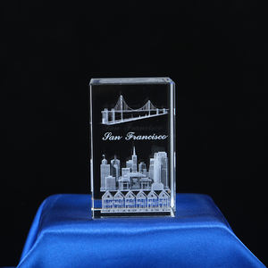 Usine directe en gros personnaliser 3d Laser gravure <span class=keywords><strong>cristal</strong></span> k9 cube de verre personnaliser souvenir de construction - Product Image 5