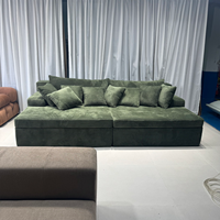 Canapé-lit modulaire moderne en velours côtelé vert, compressé sous vide, personnalisable, ensemble de canapés sectionnels en tissu pour salon, appartement, hôtel