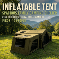 Carpa inflable de tela Oxford resistente al viento para 4 estaciones, para 6-8 personas, ideal para camping y resorts, en oferta.