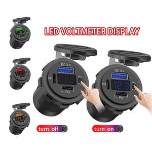 60W <span class=keywords><strong>USB</strong></span>-C Meerdere Auto-Oplader Socket <span class=keywords><strong>Usb</strong></span> Stopcontact Metaal 12V/24V Triple Blue Mini Snelle Universele Auto Telefoon Oplader Dc 12V-24V - Product Image 2