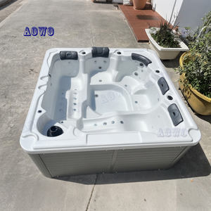 Jacuzzi Exterior AOWO con 88 Jets, Calentador <span class=keywords><strong>de</strong></span> Piscina, Sistema Balboa, Agua Caliente y <span class=keywords><strong>Columna</strong></span> <span class=keywords><strong>de</strong></span> Agua con Fuente <span class=keywords><strong>de</strong></span> Olas para Jardín - Product Image 4