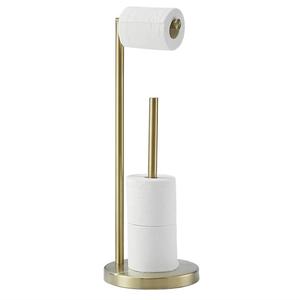 304 acier inoxydable maison <span class=keywords><strong>porte</strong></span>-rouleau de papier toilette debout <span class=keywords><strong>noir</strong></span> or salle de bain hôtel <span class=keywords><strong>porte</strong></span>-papier de soie support avec étagère - Product Image 3