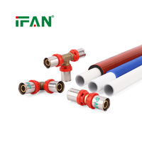 Tuyau PEX multicouche IFAN PN25 avec raccords à sertir codés par couleur pour l'installation en bâtiment