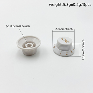 Lot de <span class=keywords><strong>3</strong></span> capuchons de boutons de <span class=keywords><strong>guitare</strong></span> électrique STSQ 1V2T, contrôle du volume et du tonalité, en métal, pour potentiomètre et interrupteur de <span class=keywords><strong>guitare</strong></span> électrique - Product Image 2