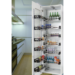 Armoire de rangement de cuisine moderne avec tiroirs à fermeture amortie et paniers coulissants en fil métallique Étagères de rangement de cuisine - Product Image 2