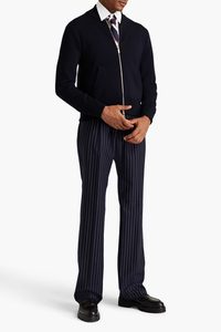 Cardigan pour hommes au <span class=keywords><strong>début</strong></span> du printemps Zip bidirectionnel Impression de lettres personnalisées Cardigan en tricot classique - Product Image 4