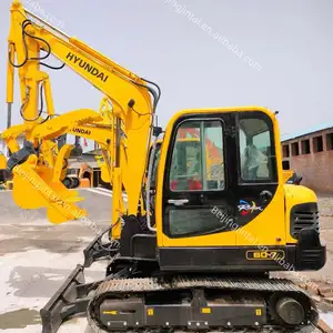 Sử dụng Mini Hyundai 60-7 Digger sử dụng máy móc xây dựng thủy lực bánh xích máy xúc với thủy lực nhanh chóng