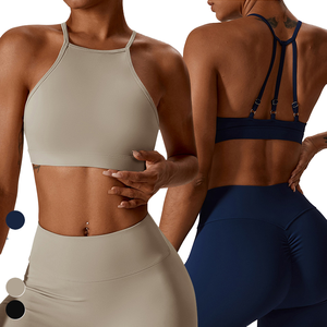 RUIQUWIN 2025 High Quality <b>Women's</b> Fitness Sports Bra Breathable Sleeveless Tight <b>Top</b> Push Pleated Zippered <b>Vest</b> for Pilates - Product Image 2