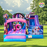 Château gonflable pour enfants et tout-petits, combo toboggan et trampoline commercial, château gonflable d'extérieur K-PoP Demon Hunters