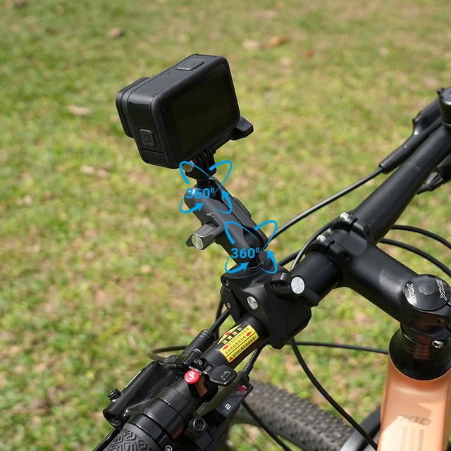 Aluminum Alloy+ABS 360 Degree Rotating Adjustable Lightweight Action Camera Mount for GoPro13 Gopro13 Insta360 Cameras