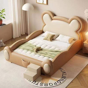 <span class=keywords><strong>Lit</strong></span> simple à couverture souple au design moderne pour adolescents, garçons et filles, style crème, <span class=keywords><strong>lit</strong></span> en cuir en forme d'ours - Product Image 3