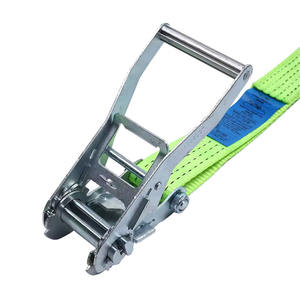 Heavy Duty 2 "5T Groen Wit Zink Lange Steel Gesp Polyester Ratel Vastbinden Riem Met Dubbele J Haak Voor Vrachtcontrole - Product Image 3
