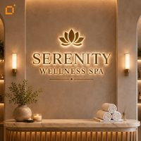 Enseigne personnalisée en acier inoxydable avec logo rétroéclairé par LED, lettres en relief 3D illuminées par halo, enseigne de marque intérieure pour salon de beauté SPA