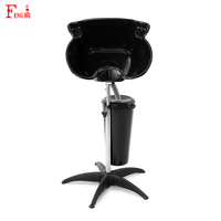 Bacs de lavage modernes pour salons de coiffure, stations de lavage portables sur roulettes avec réservoirs d'eau pour usage commercial et domestique