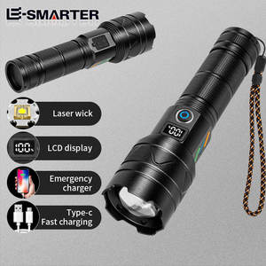 Công Suất Cao Zoomable LED Đèn Pin Siêu Sáng Ánh Sáng <span class=keywords><strong>Torch</strong></span> Với USB Có Thể Sạc Lại Tính Năng Nhôm Cơ Thể Không Thấm Nước Cho Cắm Trại - Product Image 5