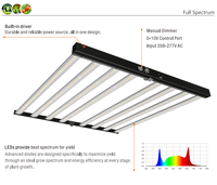 Luz de Cultivo Económica de 720W-PPE2.5/2.7 Para Interiores de Espectro Completo de 4 Pies (1.2m), Diseño Todo en Uno 4x4, OEM CE ULCA ISO BSCI Bloom, Precio de Fábrica