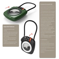 Étui de protection antichute en alliage de zinc durable pour Apple AirTag, entièrement recouvert, avec verrouillage par code 1S, pour bagages et cartable, finition polie AJF Noir