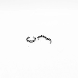 yunnique Trendy <b>Titanium</b> Steel Hoop Earrings Small <b>Chain</b> Design For Men And Women 18x17x4mm Retro Style Easy To Fasten - Product Image 3