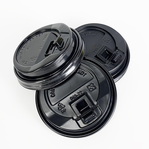 Tapa de papel negra Longworld de doble pared de 60 mm, 30 mm, 70 mm, 80 mm, 90 mm, 4 oz, sin fugas, de PET, CPLA, PP para vasos de papel - Product Image 6