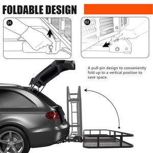 Portador de carga de montaje de enganche 60 "x 24" x 6 "estante de carga plegable bandeja de enganche trasero cesta de equipaje con capacidad de 500 LB compatible con 2" Rec - Product Image 6