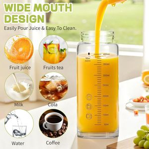 Botella Mezcladora de Proteína de Grado Alimenticio de 500 ml, Libre de BPA, Acabado Mate Esmerilado, Botella de Agua de Plástico Transparente con Tapa Metálica para Mantenerse Hidratado - Product Image 2
