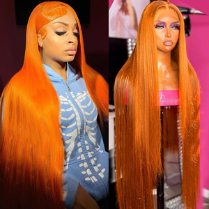 Parrucca umana all'ingrosso invisibile colorata a 150% densità di zenzero parrucca preplusa naturale pizzo anteriore <span class=keywords><strong>parrucche</strong></span> <span class=keywords><strong>capelli</strong></span> umani per <span class=keywords><strong>donne</strong></span> nere - Product Image 5