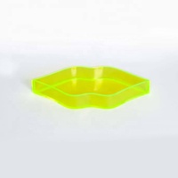 Plateau en acrylique néon en forme de lèvres, plateau de service personnalisé en PMMA transparent, bord clair, 3 mm d'épaisseur, plateau en perspex lucite pour décoration de mariage