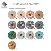 Napperons de table ronds en PVC imitation cuir, ajourés, imperméables et résistants à l'huile, pour fêtes et mariages – Vente chaude