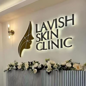 Custom Gold Brushed <b>LED</b> Signboard 3D Logo Business Acrylic Illuminated Metal Sign for Indoor Dental Clinic Decorations Shop Sign - Product Image 3