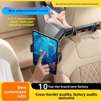 Support de téléphone pour voiture à angle réglable, pliable et rotatif en ABS pour l'arrière de la banquette de voiture