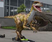 Dinosaure animatronique Velociraptor de 5 m en silicone et métal, modèle réaliste fait main, pour centre commercial et aire de jeux intérieure