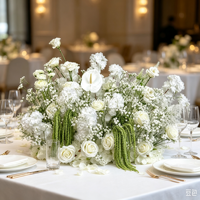 Décorations florales artificielles en soie et tissu blancs de haute qualité pour allées de mariage et tables, 100 cm, vente en gros usine