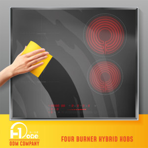 Nhà máy 4 Burner thông minh Bếp cảm ứng-gốm lai bếp với hai tấm cảm ứng + đôi hồng ngoại HOB - Product Image 5