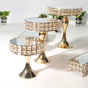 Soporte de <span class=keywords><strong>Pastel</strong></span> de Metal y Cristal para Pasteles de Boda, Accesorios para Pasteles, Suministros para Hoteles y Fiestas de Boda, Año Nuevo 2021 - Product Image 1
