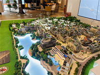 Services de personnalisation de table de maquette de villa rustique de haute qualité pour l'urbanisme et l'habitat, en plastique ABS vert et blanc
