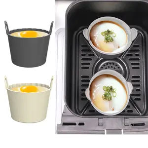 Neuestes Design Sahne Bratburg Porzellan Souffle Nudelbecher Muffin Cupcake Form Silikon Ramekins für Luftfritteuse Eierbräutigam