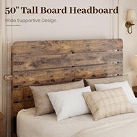 Lit Queen Size, lit plateforme en bois avec tête de lit de 50 po de hauteur, marron