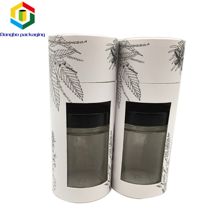 Оптовая продажа, подарочные коробки из крафт-бумаги для чая, подсвечники, бумажные цилиндрические коробки, упаковка, конфеты с окошком из пвх