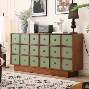 Gabinete moderno de mediados de siglo, gabinete de almacenamiento lateral de madera maciza para muebles del hogar, estilo retro, adecuado para dormitorios y salas de estar - Product Image 1