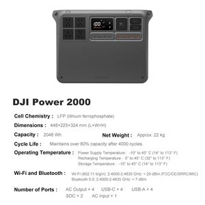 Batterie de stockage d'énergie portable Original DJ Power 2000 Mobile Power 2600W pour camping-car et extérieur 1kWh - Product Image 3