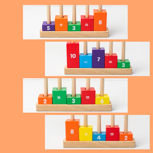 Bloques de Construcción de Madera para Contar Números, Rompecabezas de Formas, Bloques de Emparejamiento, Juguete Educativo de Matemáticas - Product Image 4