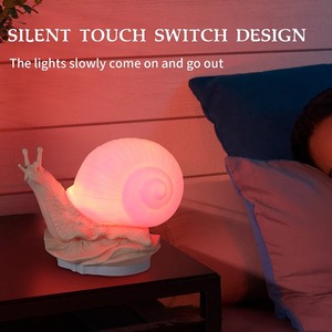 Lámpara de noche con forma de caracol, lámpara de mesa decorativa RGB, lámpara de escritorio táctil, luz ambiental para niños, luz para dormir, regalo de cumpleaños y Navidad - Product Image 5