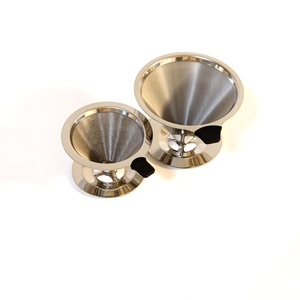 Filtre à café portable de style américain en acier inoxydable 304 à double couche, capacité de 300 ml, réutilisable, écologique, entonnoir en maille conique - Product Image 3