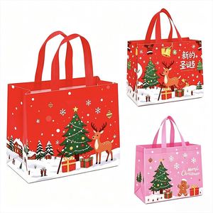 Custom Recyclable Non Woven Shopping <b>Bags</b> with Digital Printing Shoulder Handle High Quality for Christmas Gift Packaging - Product Image 1