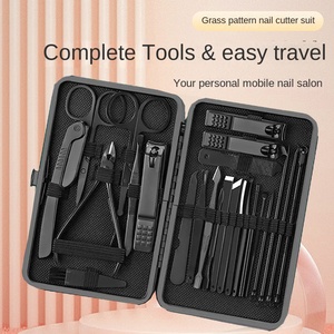 Éxito de Ventas: Set Práctico de Cortaúñas de Acero Inoxidable de 24 Piezas en Negro, Herramientas de Manicura para Cuidado Personal y Belleza - Product Image 3