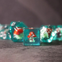 Vente directe d'usine, dés de jeu de rôle RPG personnalisés, dés D&D en résine polyédriques, 7 pièces, dés en forme de canard, de champignon