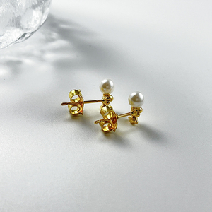 Phổ Biến 2025 Hot Mạ Vàng Hơn Bạc Hoop Bông Tai Và Hoa Motif Vàng Trái Tim Với Hổ Mắt Tây Ban Nha Touses Gấu - Product Image 3