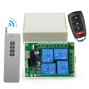 Wireless Remote Control Switch DC 12V 4CH relay Receiver Module With Universal 4 channel RF Remote 433 Mhz Transmitter