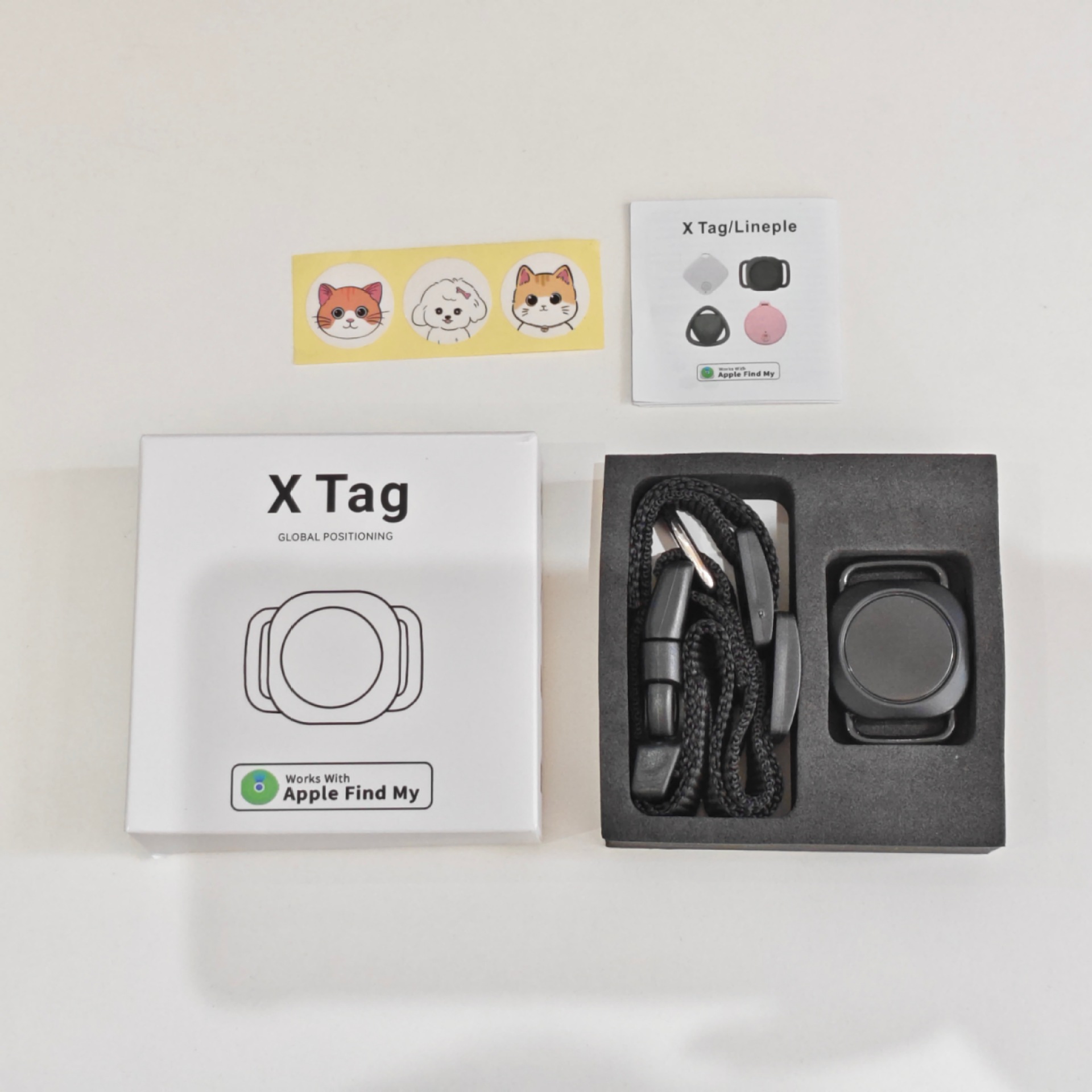 Black color box manual collar cat dog sticker