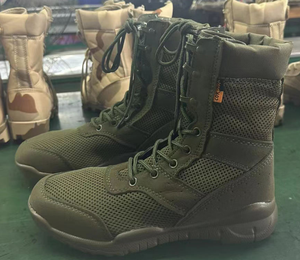DF022 Olive Green Mesh Tactical <b>Hiking</b> <b>Boots</b> High Top Breathable Summer Men's Shoes - Product Image 5